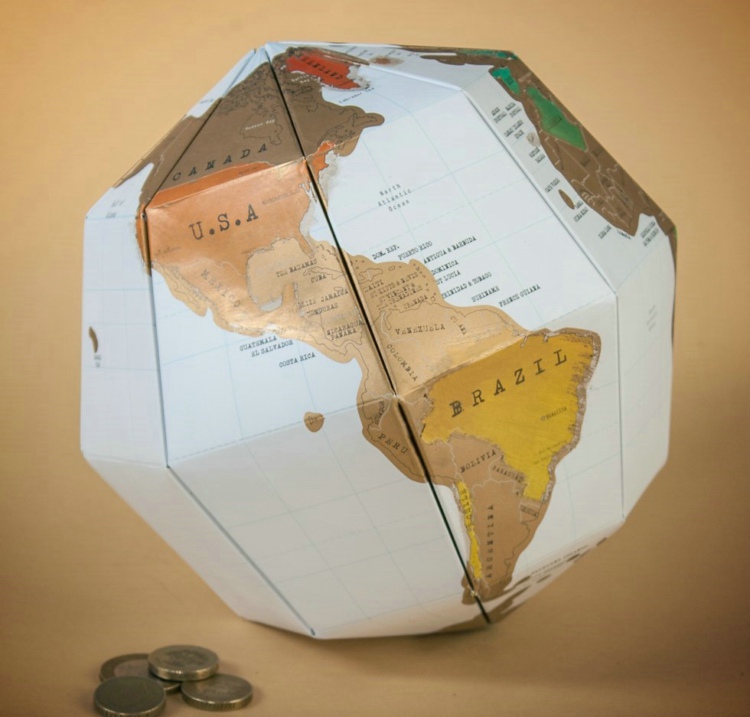 DIY纸制拼装刮刮地球仪/Scratch Globe